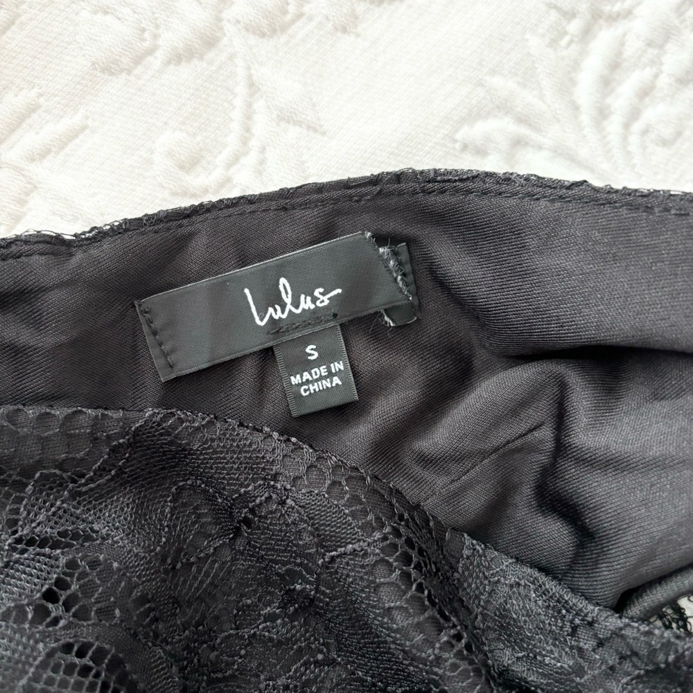 NWOT Lulus Marvelous Darling Black Lace Ruffled Tiered Maxi Dress Small - Picture 4 of 7